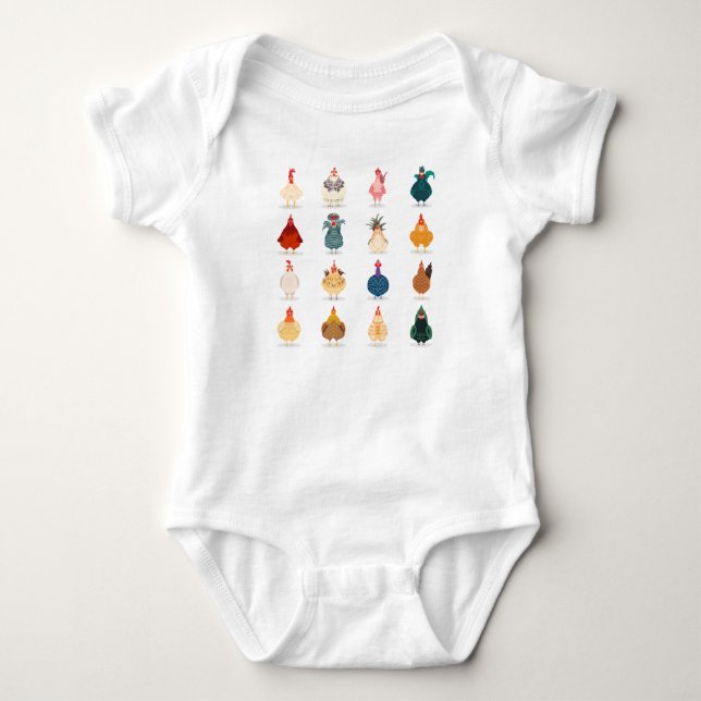 Cute Chicken Baby Bodysuit (Front)