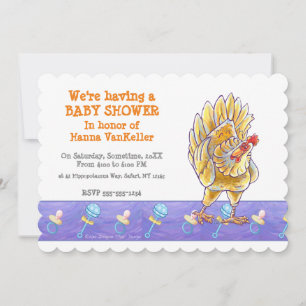 Cute Chicken Baby Shower Invitation