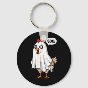 Cute Chicken Boo Funny Halloween Costume Men Women Key Ring