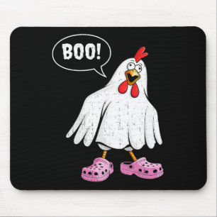 Cute Chicken Boo With Pink Shoes Funny Halloween M Mouse Mat