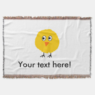 Cute chicken cartoon throw blanket