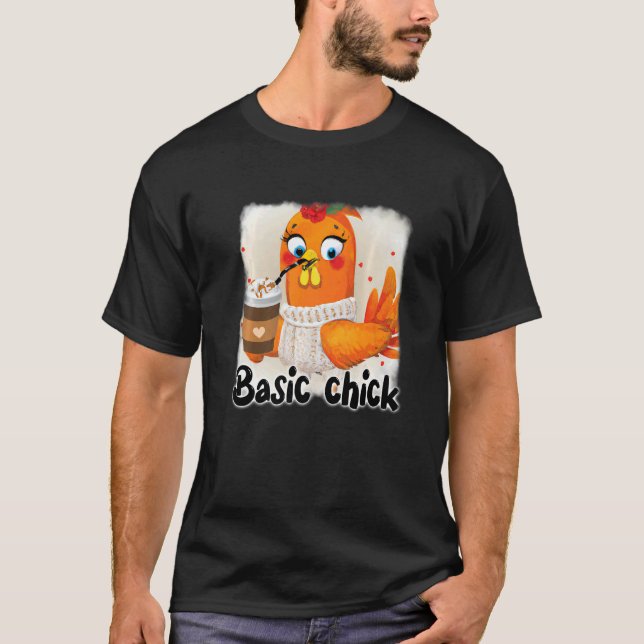 Cute chicken chick hen rooster farm fall thanksgiv T-Shirt (Front)