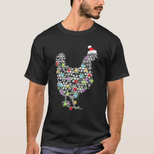 Cute Chicken Christmas Lights Happy Xmas Animal Lo T-Shirt