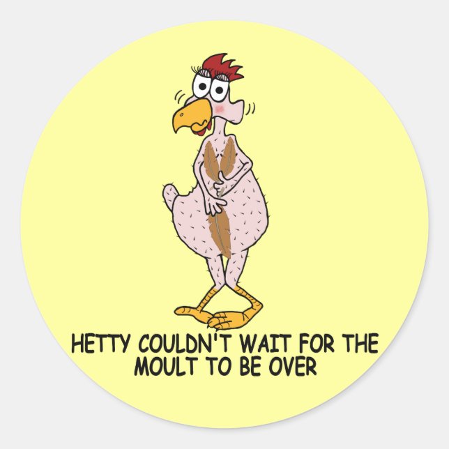 Cute chicken classic round sticker (Front)