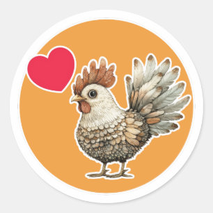Cute Chicken Classic Round Sticker