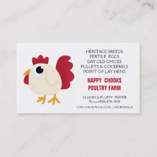 Cute Chicken Doodle Egg Farm Business Card