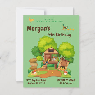 Cute Chicken & Ducks Invitation
