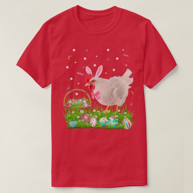 Cute Chicken Easter Day Bunny Eggs Easter Costume  T-Shirt (Design Front)