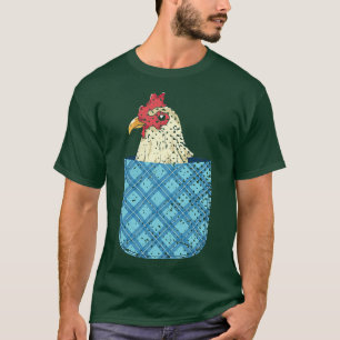 Cute Chicken Farm Animal Poultry Bird Farmer Pocke T-Shirt