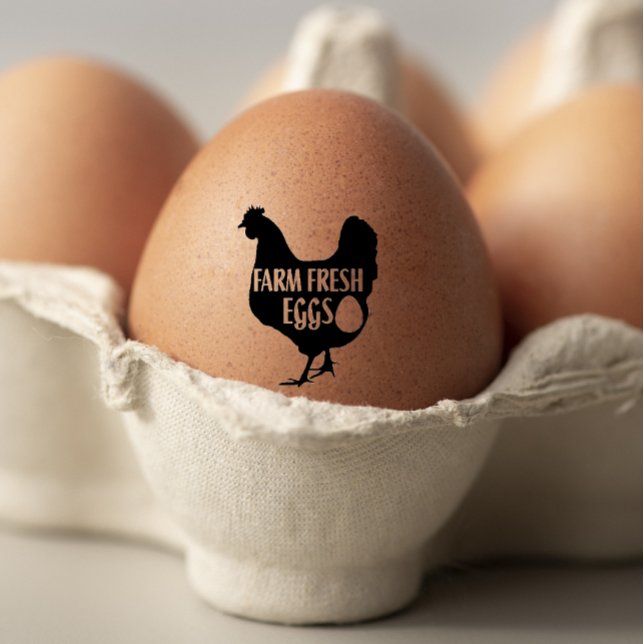 Cute Chicken Farm Fresh Eggs Carton Rubber Stamp (Creator Uploaded)