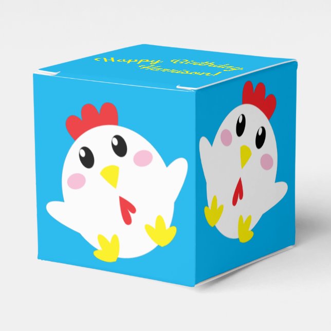 Cute Chicken Farm Kids 1st Birthday Party Favour Box (Front Side)