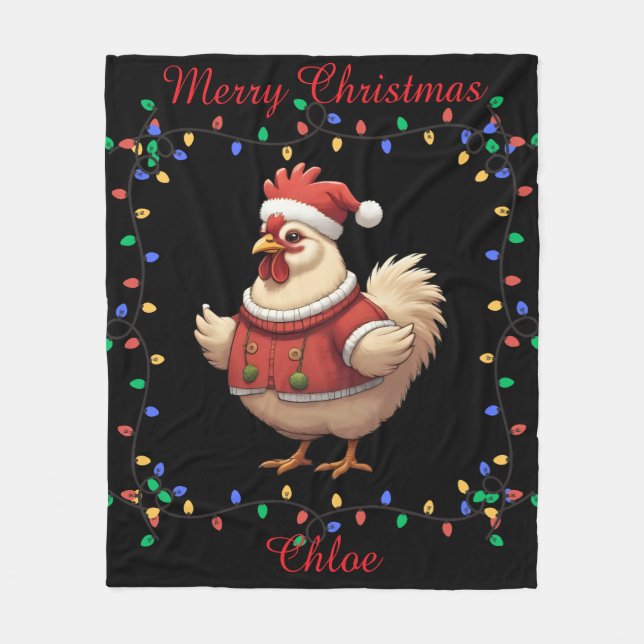 Cute Chicken Fleece Blanket (Front)