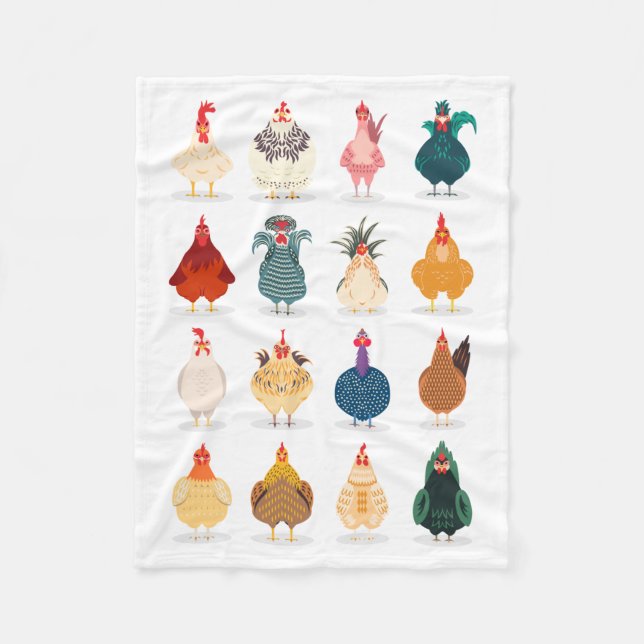 Cute Chicken Fleece Blanket (Front)