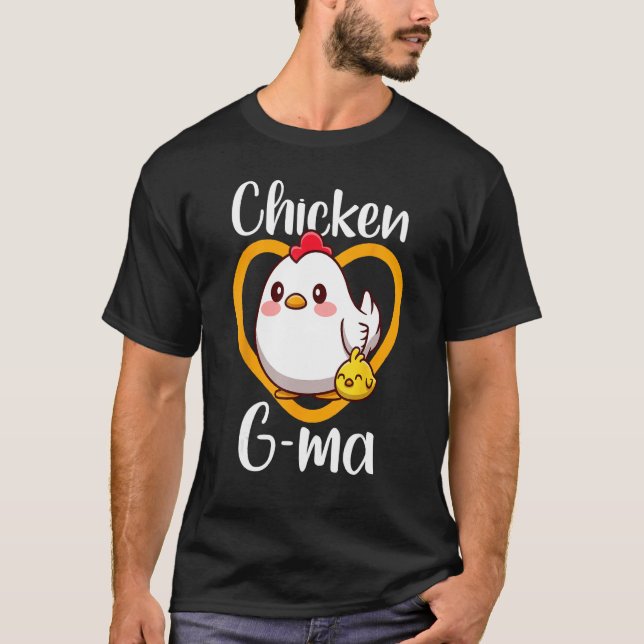 Cute Chicken G ma Chick Family Farmer Poultry Moth T-Shirt (Front)