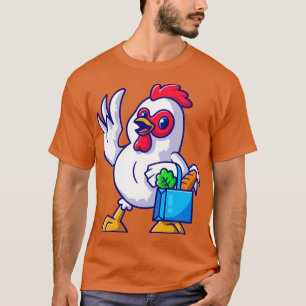 Cute chicken Groceries Shopping Cartoon T-Shirt
