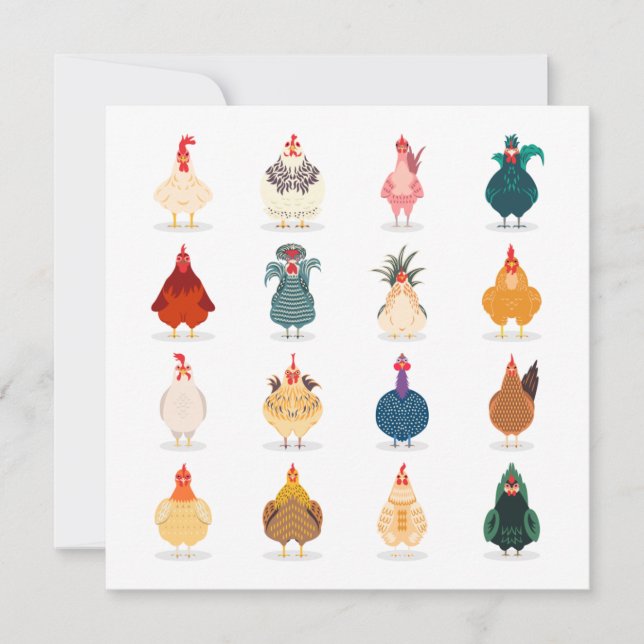Cute Chicken Holiday Card (Front)