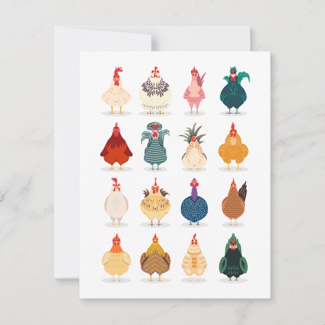 Cute Chicken Holiday Card (Front)
