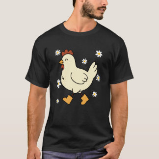 Cute Chicken in Rain Boots T-Shirt