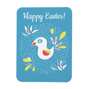 Cute Chicken In Spring Abstract Bird Magnet