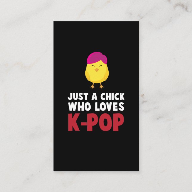 Cute Chicken Korea Pop Lover K-Pop Fan Girl Business Card (Front)