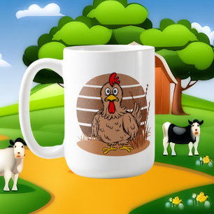 cute chicken lover add monogram coffee mug