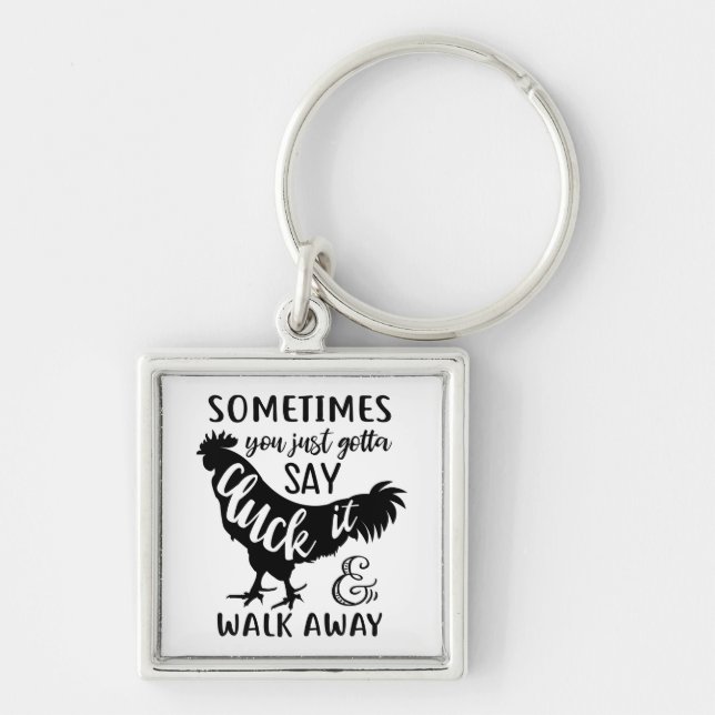Cute Chicken Lover F Off Farm Farmer Rooster Key Ring (Front)