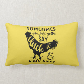 Cute Chicken Lover Farm Farmer Rooster Yellow Lumbar Cushion