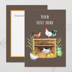 cute chicken lovers add sentiment card