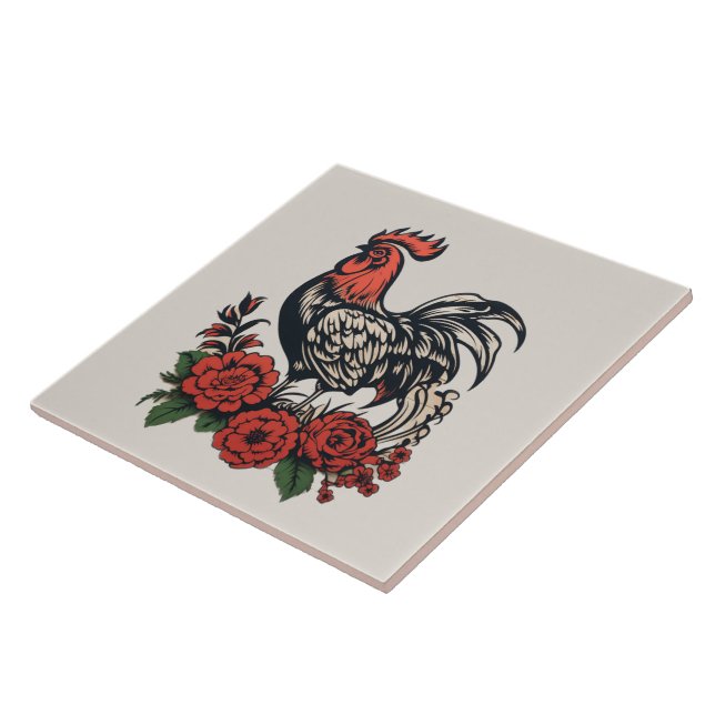 Cute chicken lovers Country  Tile (Side)