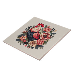 Cute chicken lovers Country  Tile