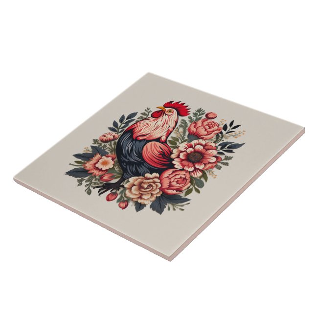 Cute chicken lovers Country  Tile (Side)