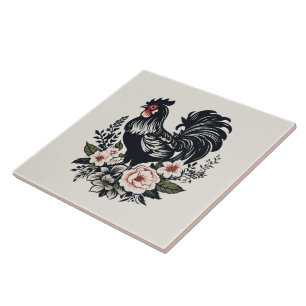 Cute chicken lovers Country  Tile