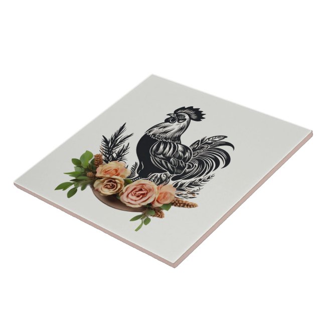 Cute chicken lovers Country  Tile (Side)