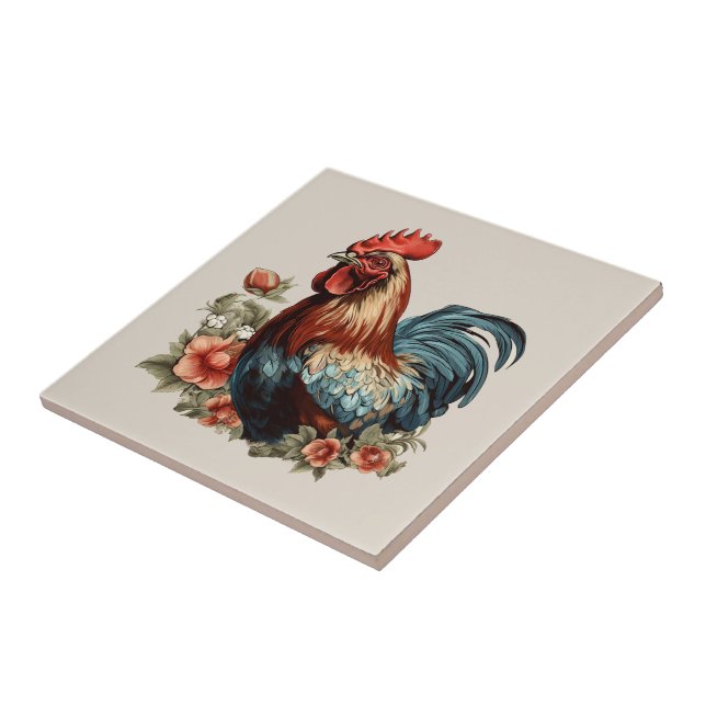 Cute chicken lovers Country  Tile (Side)