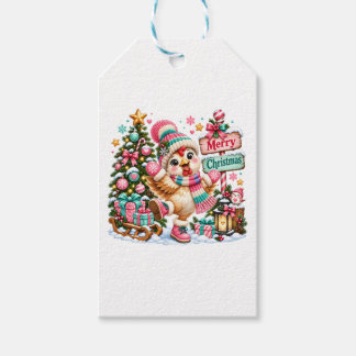 Cute Chicken Merry Christmas Gift Tags