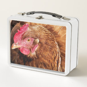 CUTE CHICKEN METAL LUNCH BOX