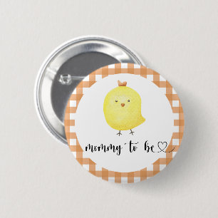 Cute Chicken - mummy to be Baby Shower 6 Cm Round Badge
