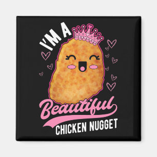 Cute Chicken Nugget Girl Foodie Queen Magnet