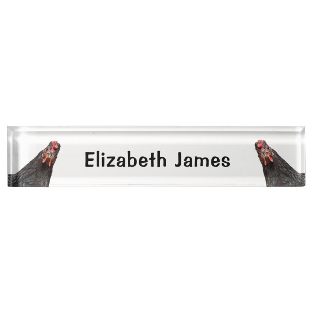 Cute Chicken Portraits Personalised  Desk Name Pla Nameplate (Front)