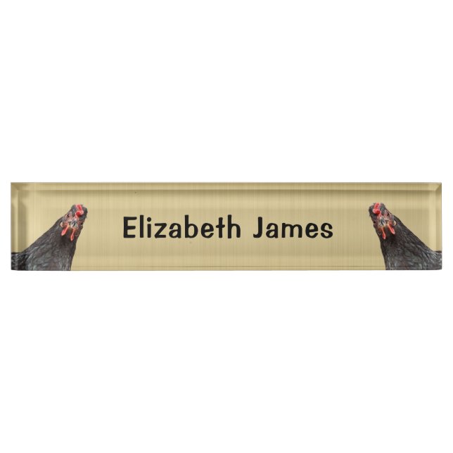 Cute Chicken Portraits Personalised  Nameplate (Front)