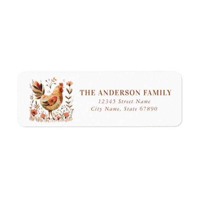 Cute Chicken Return Address Labels (Front)