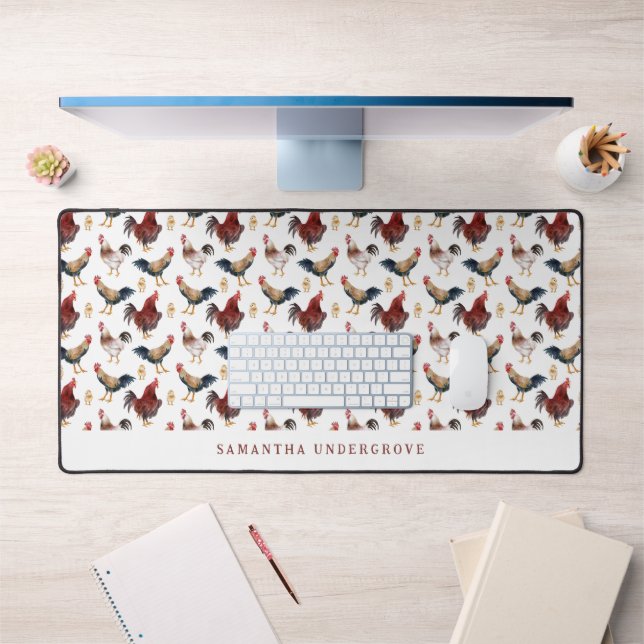 Cute Chicken Rooster Pattern Desk Mat (Office 1)
