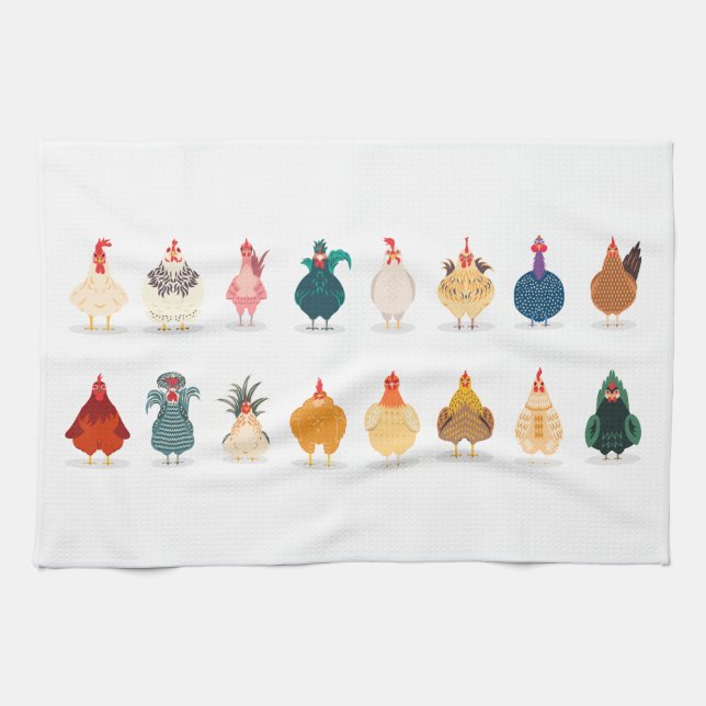 Cute Chicken Tea Towel (Horizontal)