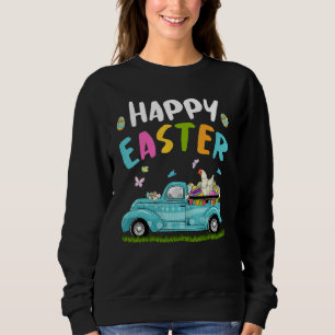Cute Chicken With Bunny Ears Egg Hunting Truck Eas Sweatshirt