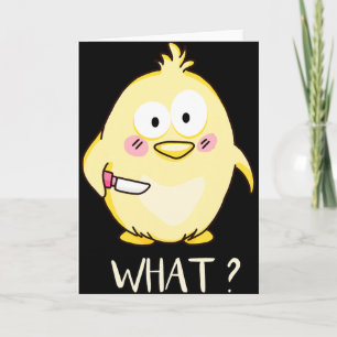 Cute Chicken With Knife - Adult Humour I Chicken L Card