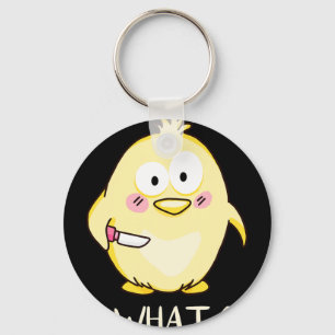 Cute Chicken With Knife - Adult Humour I Chicken L Key Ring