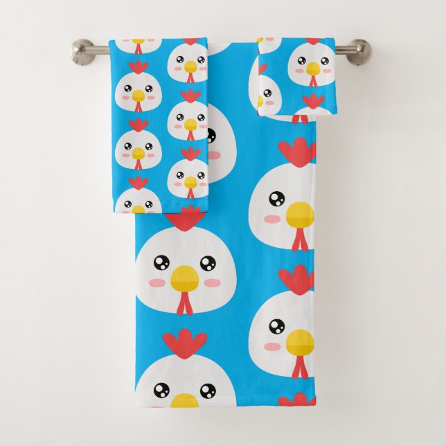 Cute Chickens Bath Towel Set (Insitu)