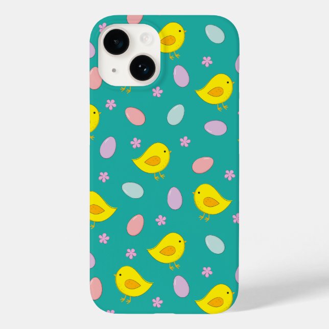 Cute Chickens Eggs Easter Pattern Custom colour Case-Mate iPhone Case (Back)