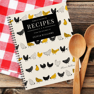 Cute Chickens Favourite Recipes Family Photo Notebook