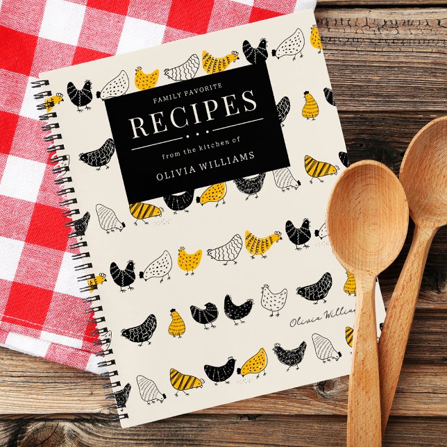 Cute Chickens Favourite Recipes Family Photo Notebook (Creator Uploaded)